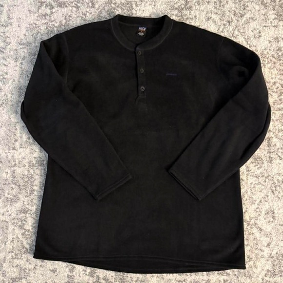 Patagonia Other - Patagonia Men’s Black Capilene Fleece Tri Button Sweater Size XL